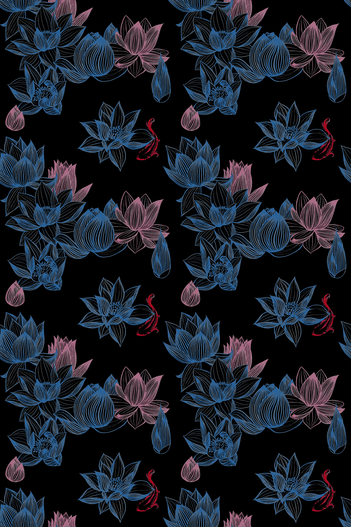 Flowers peony Lotus print