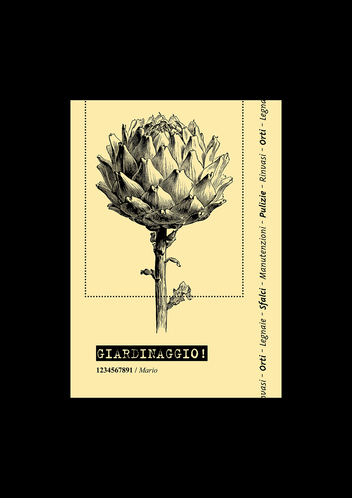 gardening Nature artichoke oak convolvolus yellow risma acqua favini postcard