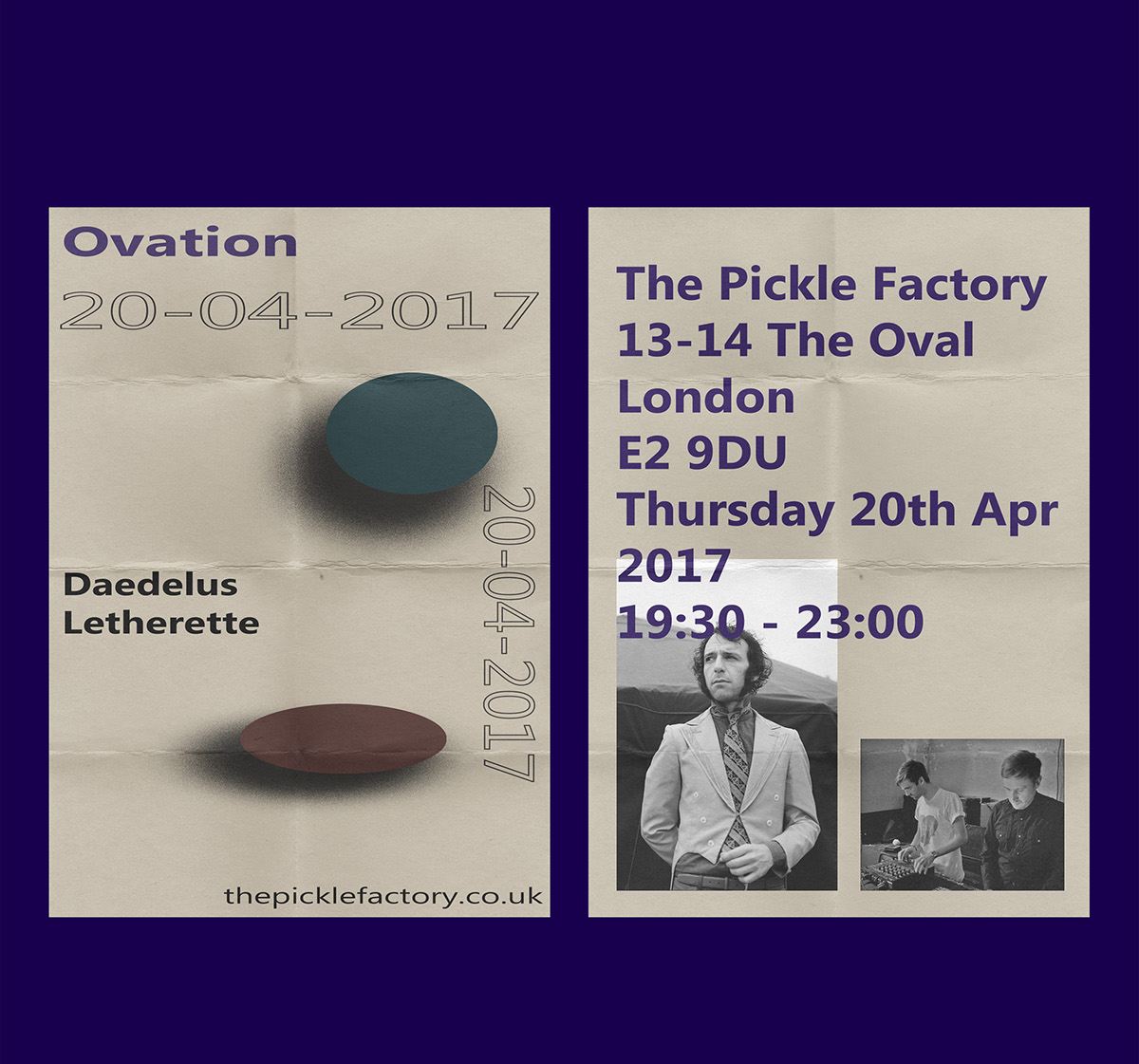 poster Oval Space London UK Event music daedelus letherette concept Show