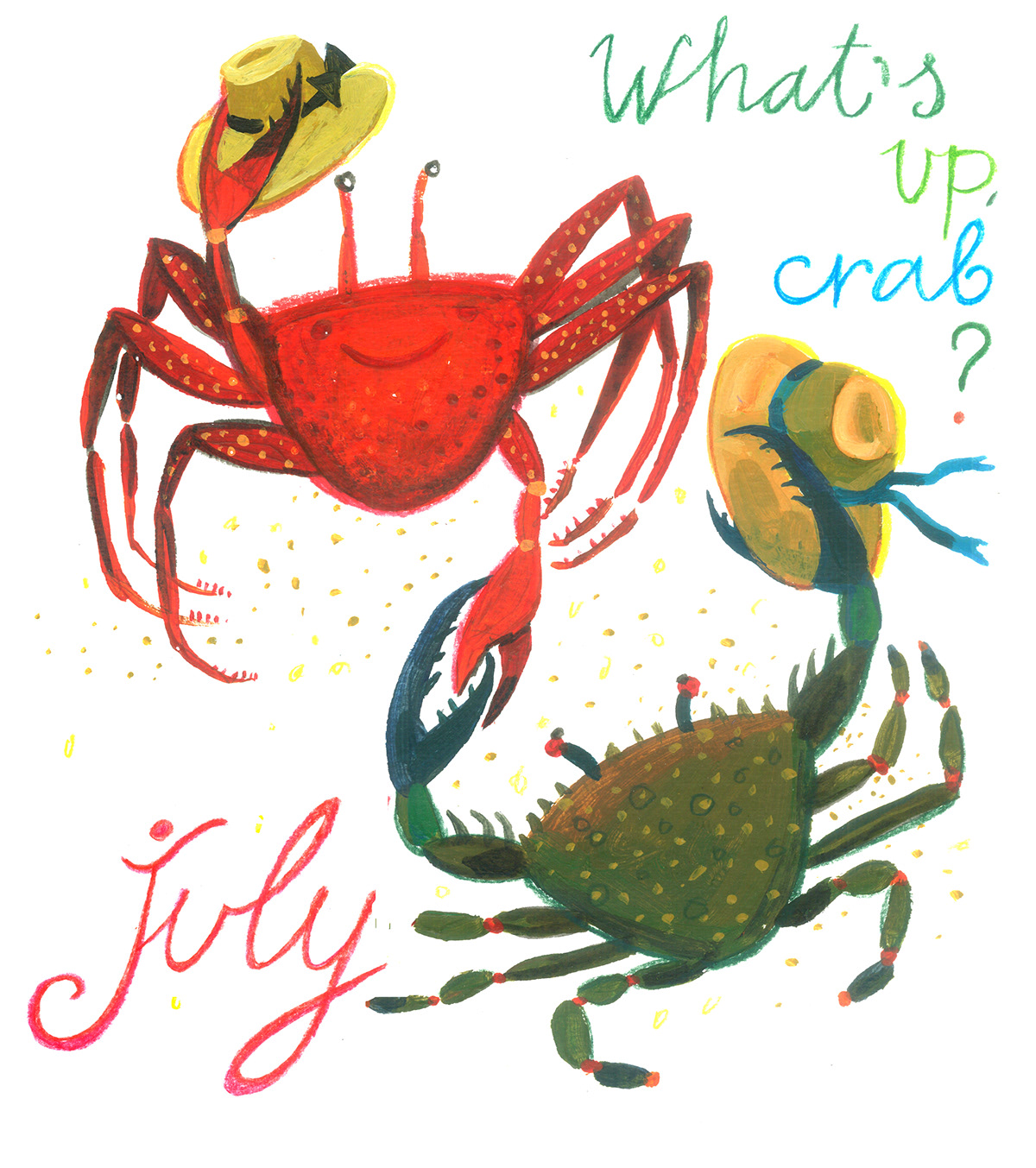 Calender colour crab fisch Fische ILLUSTRATION  kalender Meer meeresbewohner sea