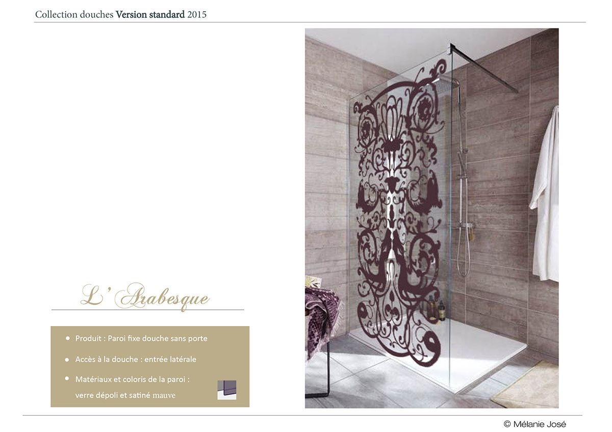 salle de bain bathroom motif Arabesque design bleu Collection alsace france tendance dessin Illustrator