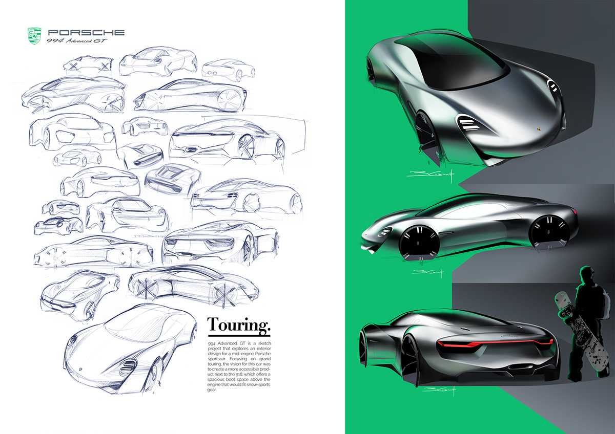 Porsche 70 years concept sketch on Behance