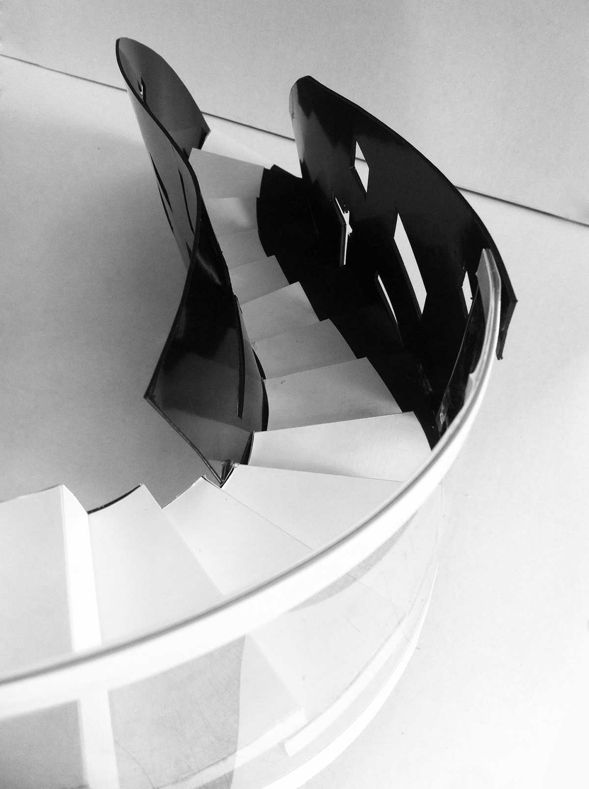 stairs Spiral threshold movement dynamics black White optical illustion making design principles