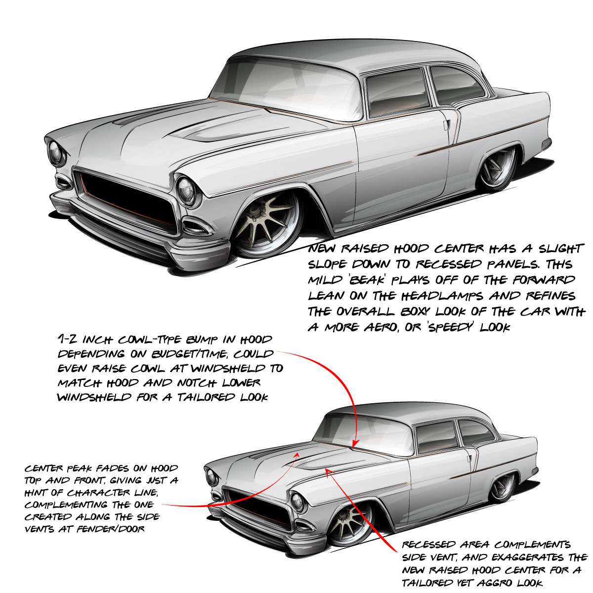 Autos car car design hot rod industrial metal steel fabrication Aerodynamics rendering sketch