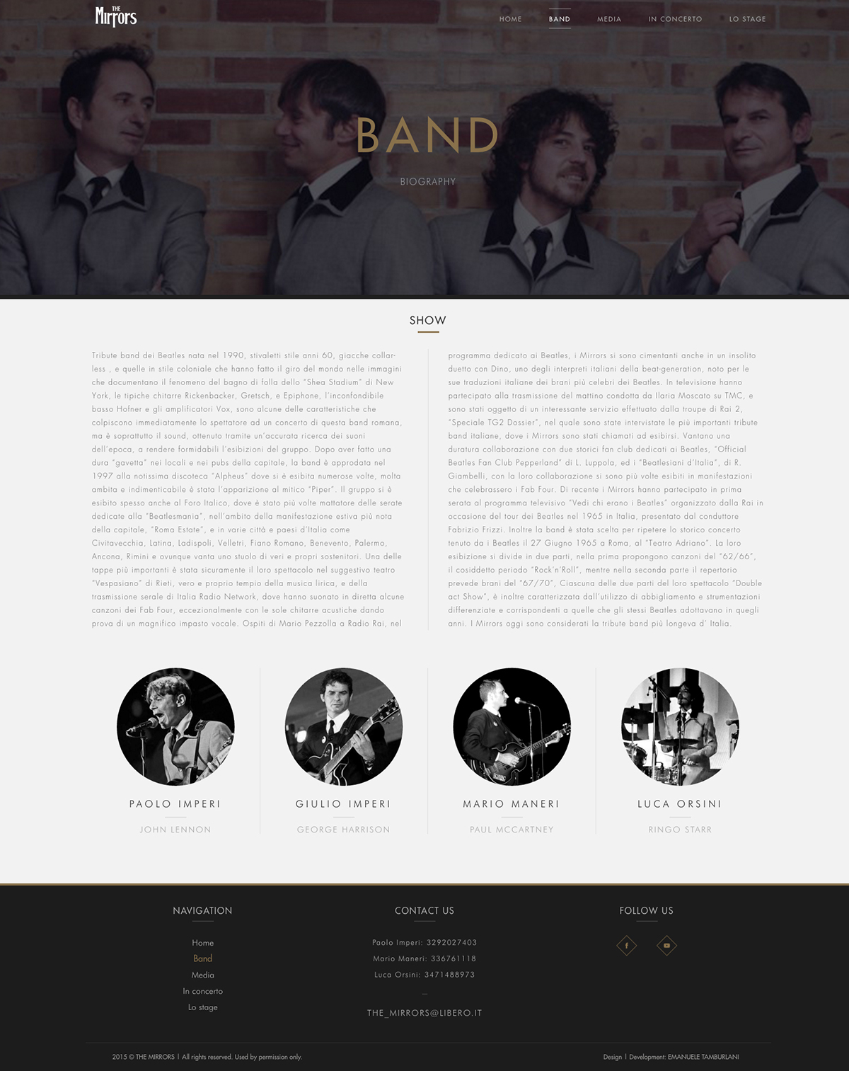 Emanuele Tamburlani Website Beatles progettazione grafica
