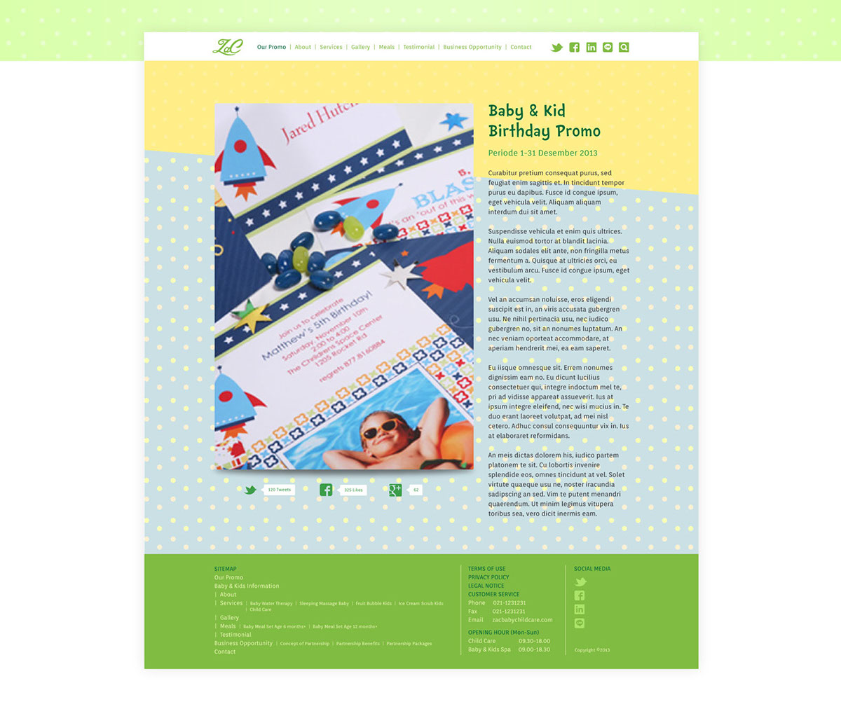 child care baby nanny Website Interface interactive Layout