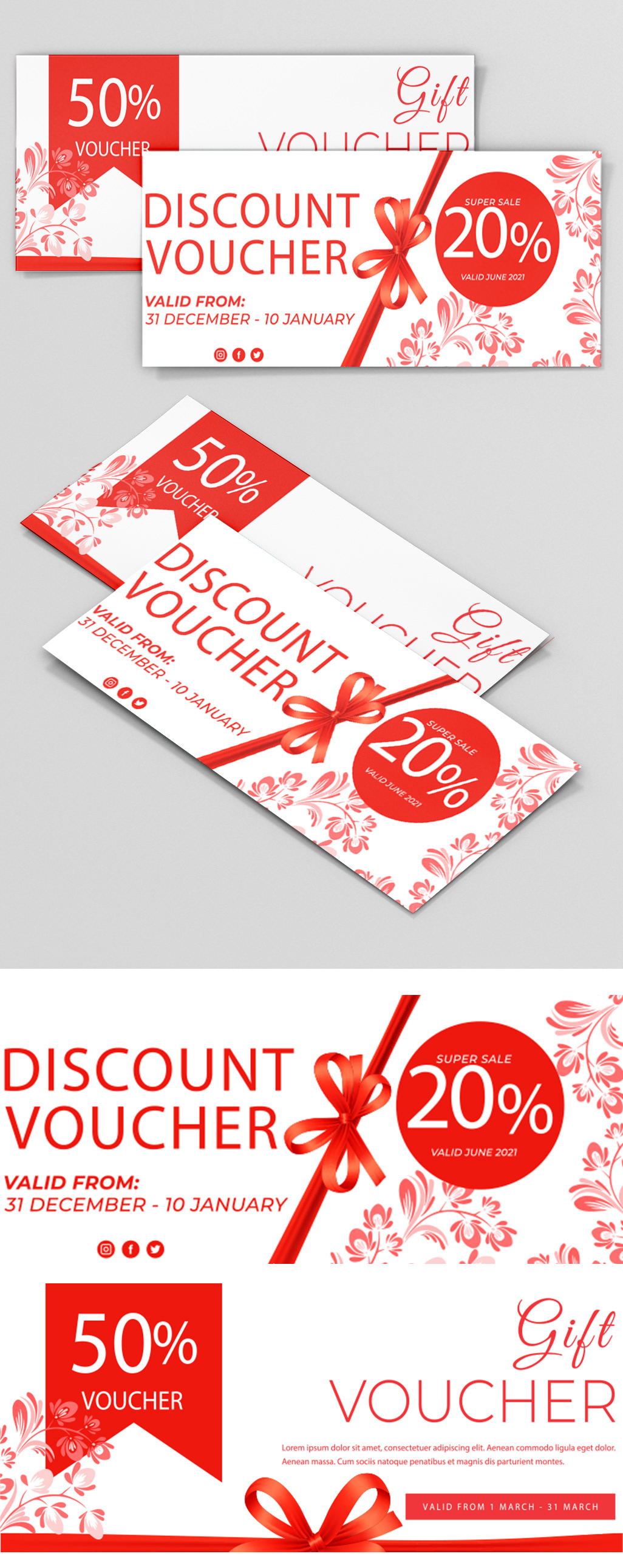 banner design business COUPON decoration floral card vector gift gift card Invitation promo voucher