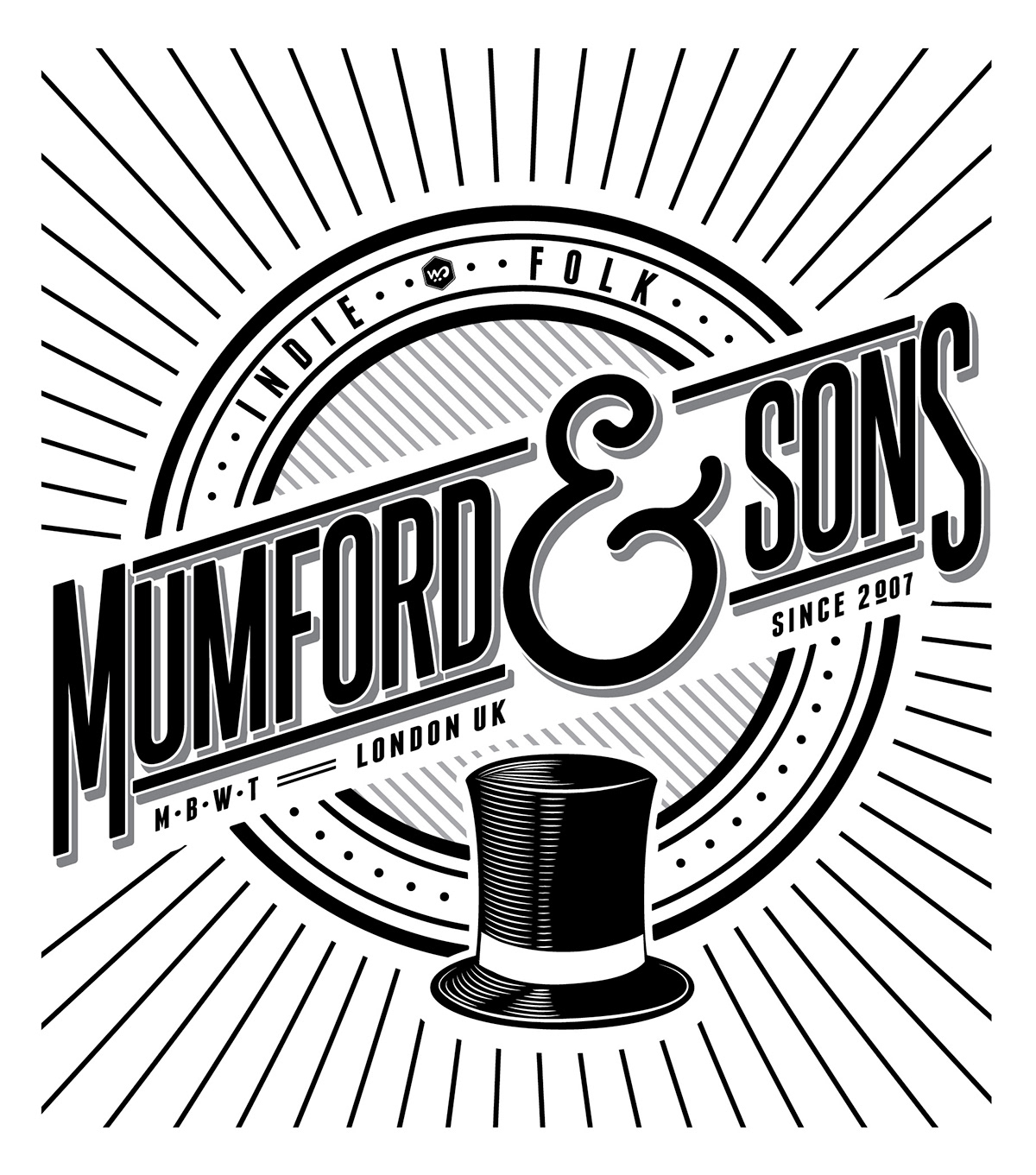 brand  band  Music design calligraphic  mumford&Sons art creative t-shirt stamp