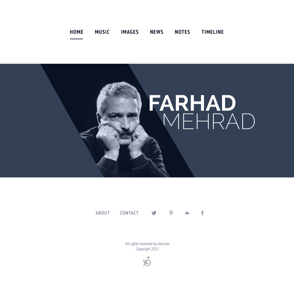 Farhad Farhad Mehrad Celebrity UI blue navy White timeline cover musician Singer Iran pouya saadeghi پویا صادقی سایت فرهاد مهراد