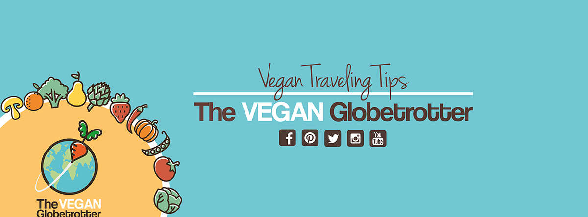 vegan globetrotter logo Logotipo Vegano