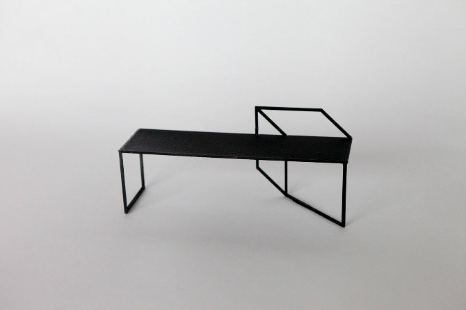 bench geometry black illusion amplestudio ample