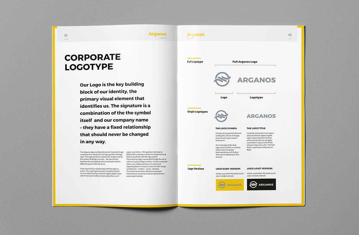 brand manual guidelines Corporate Identity egotype agency brand brand book Us colors Stationery