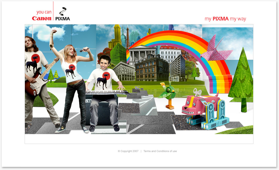 Canon Pixma paper models printer campaign Website