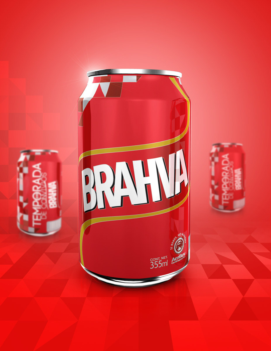Brahva brahma beer red Pack can party festival cool electronic music fire adrenaline