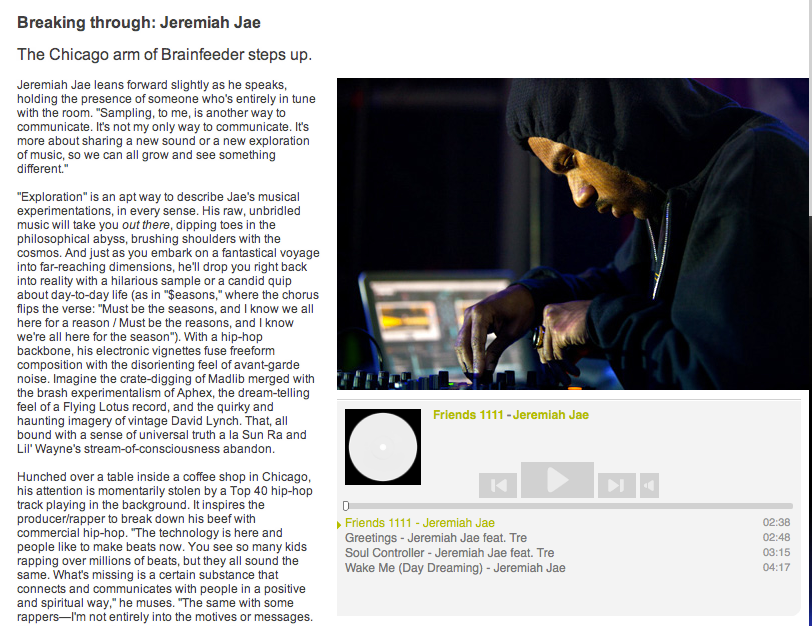 jeremiah jae brainfeeder Music Production chicago raw money raps