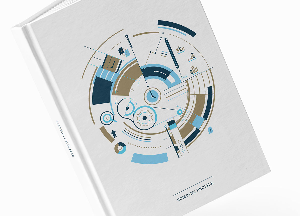 book graphic design  ornate blue gold geometry pattern Leandro Castelao annual report Beautiful
