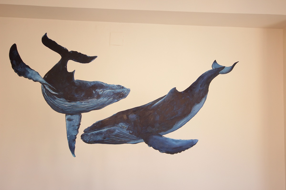 yubartas Whale blue whale blue Ocean livingroom