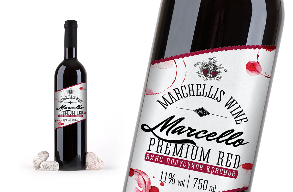 Label Marcellis restaurant этикетка дизайн этикетки вино wine Boutle