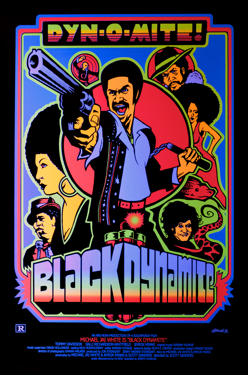 Black Dynamite blacklight silkscreen silk screen Silkscreened Poster serigraph