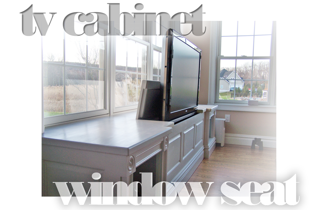 wood window seat TV Cabinet