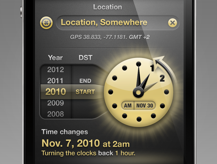 app graphics Icon interactive iphone mobile iPad Daylight saving time user interface