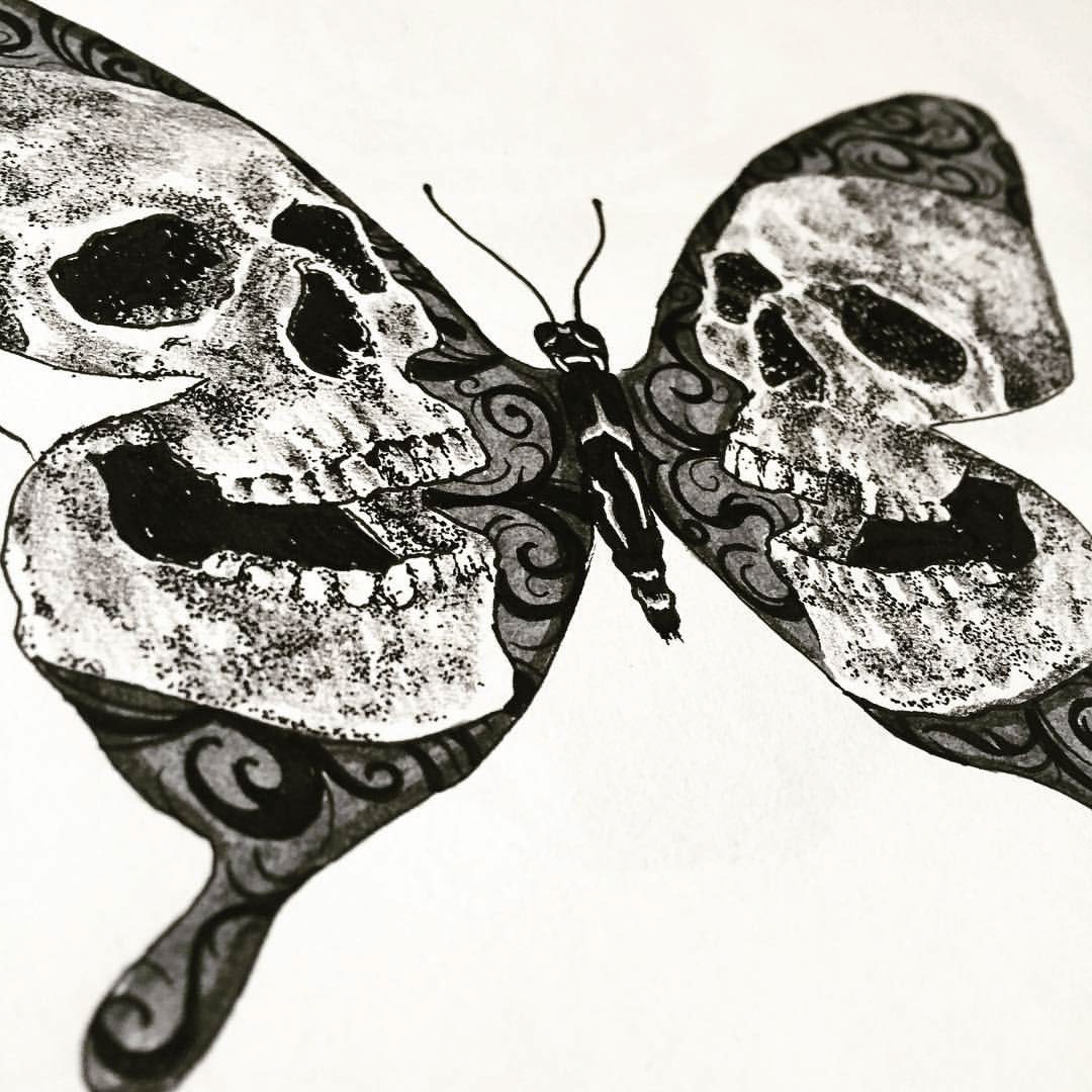 skull rose ILLUSTRATION  black draw sketch designspiration design art artwork