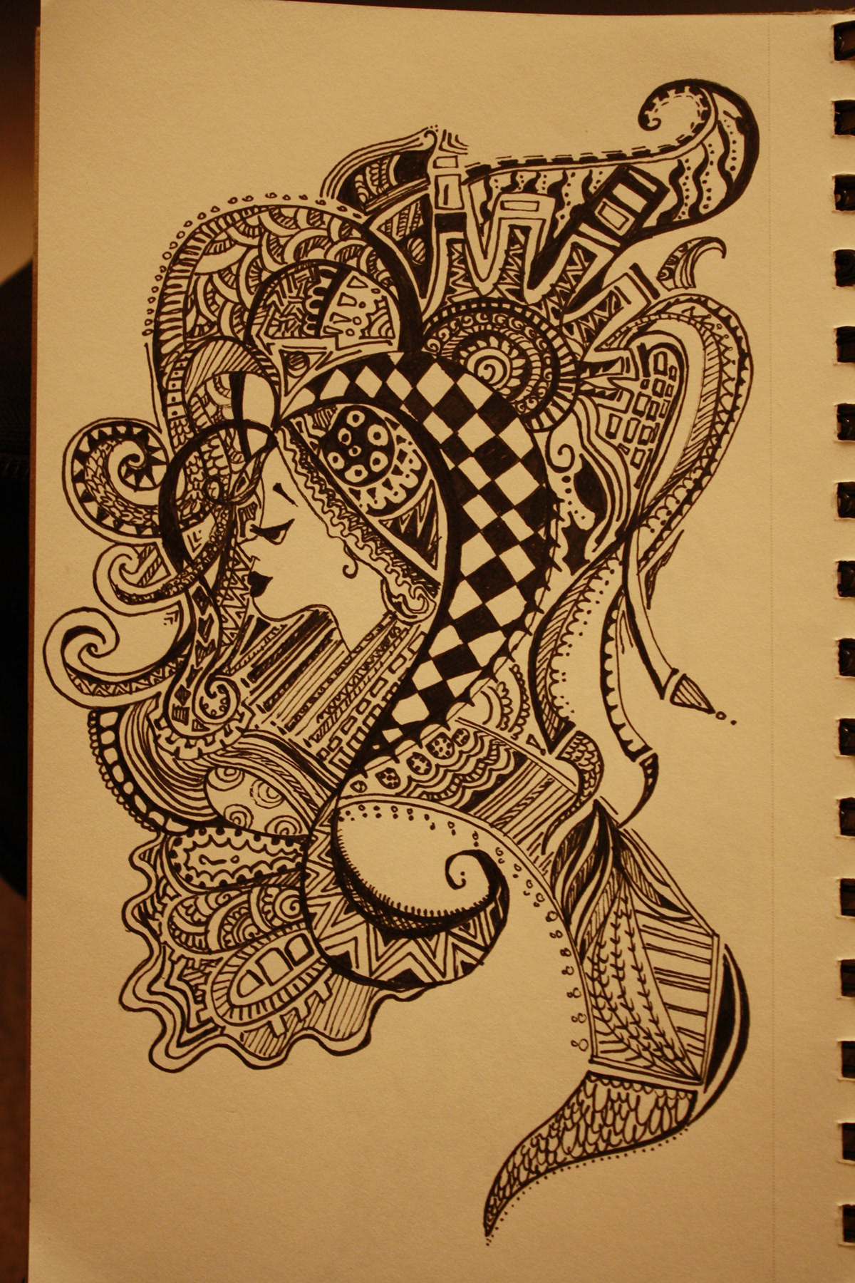 art pen ink doodle swirl mehndi