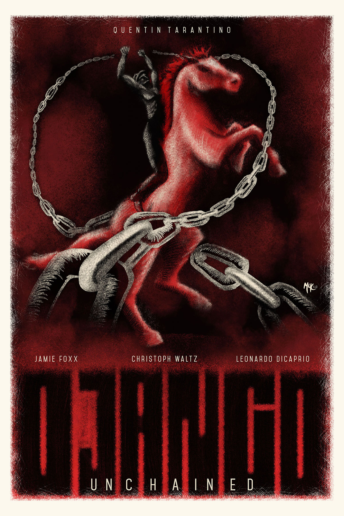 Poster Design movie poster Django Unchained Quentin Tarantino HAND LETTERING