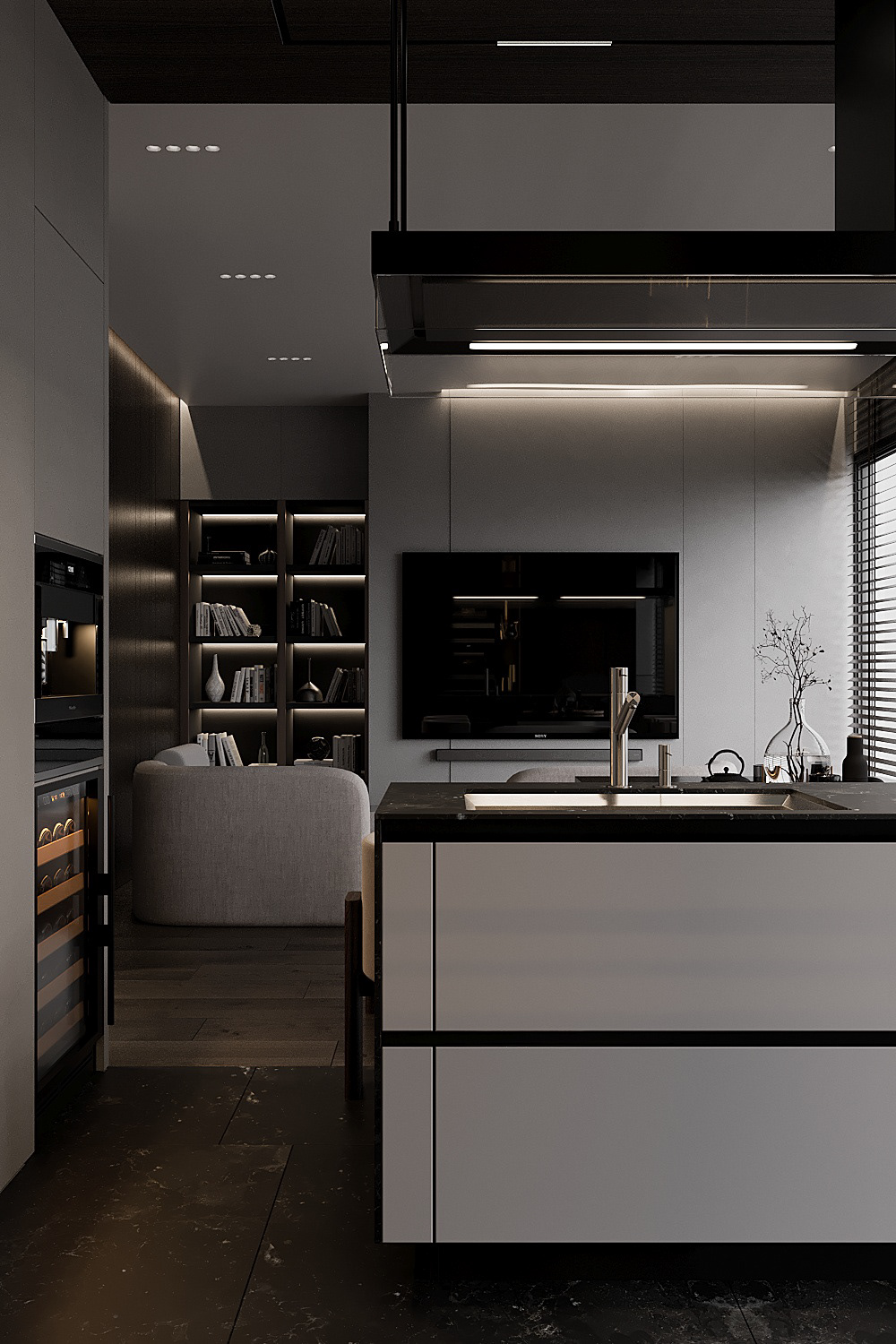 3ds max apartment corona Interior interior design  kitchen living room