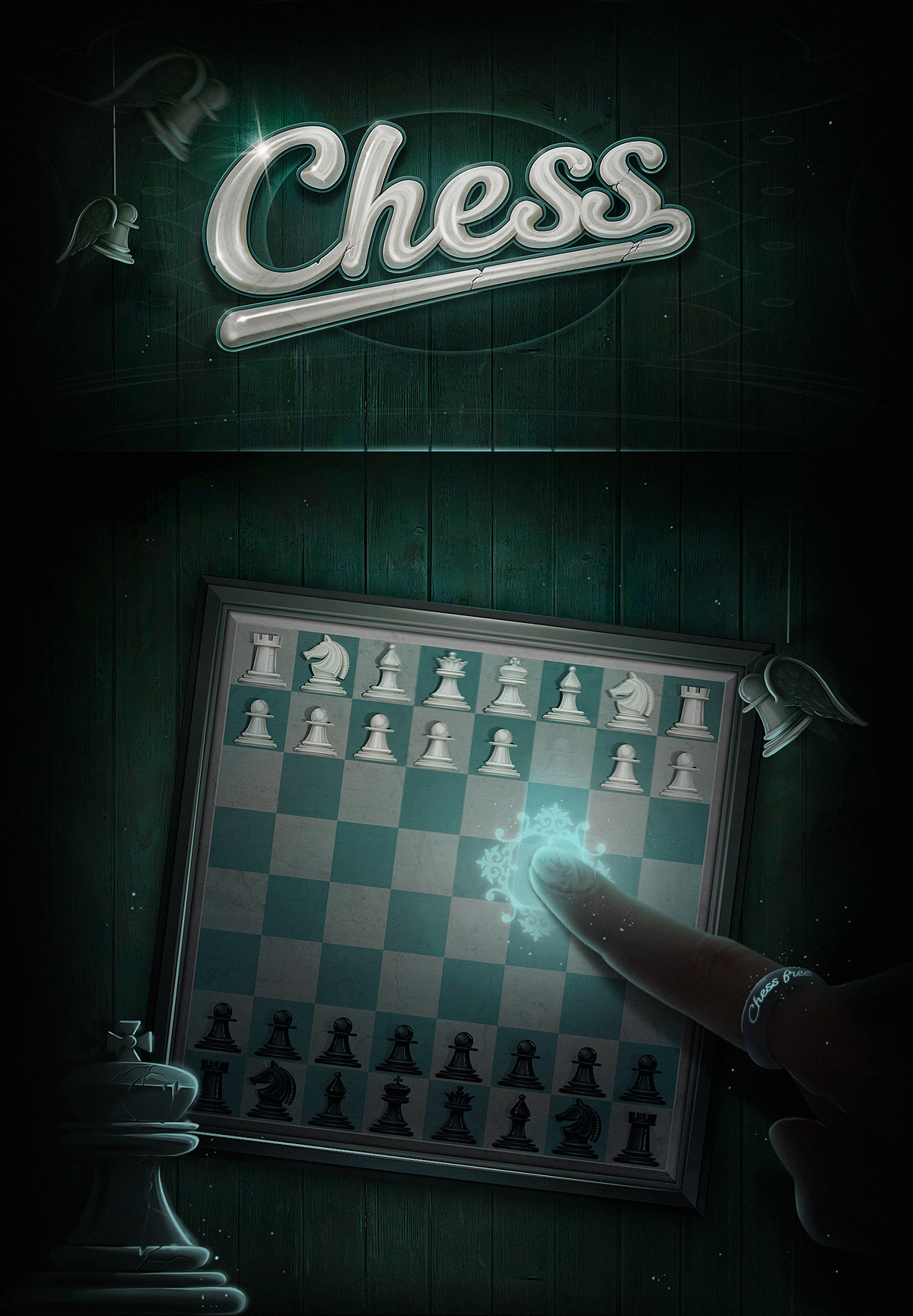 chess game GUI game concept UI chess game ILLUSTRATION  concept design
