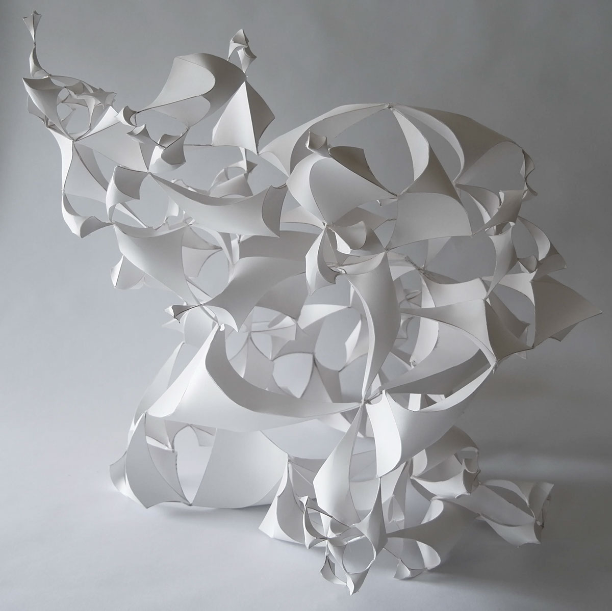 sculpture Space  paper sculpture Bristol fractal paper light shadow fractal geometry Gareth Jones