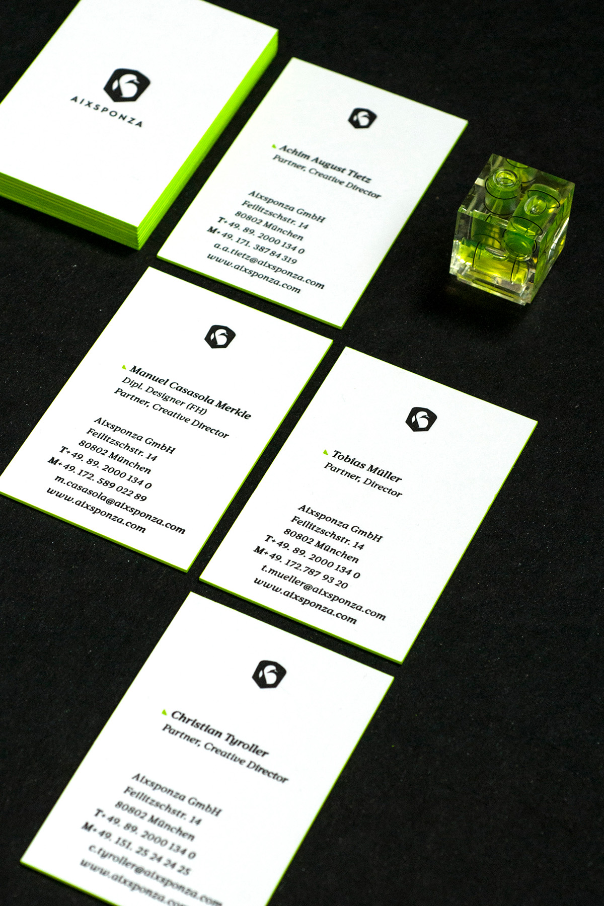 aixsponza Corporate Identety Corporate Design letterhead envelope business card seal duck letterpress munich