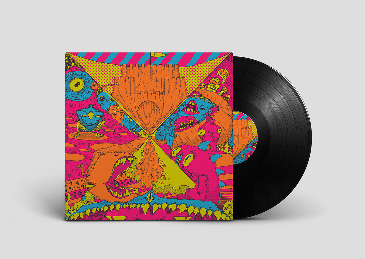 ILLUSTRATION  psychedelic record sleeve Jimmy Hendrix secret seven inch