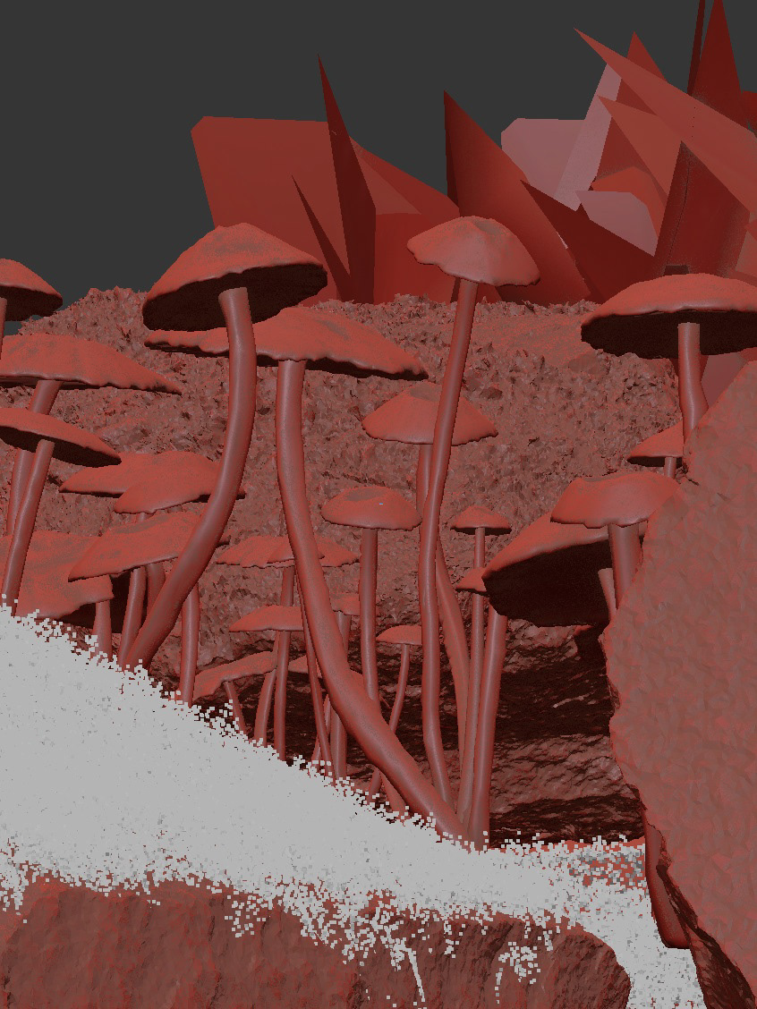 mushroom Nature CGI red night macro 3dsmax corona renderer Digital Art 