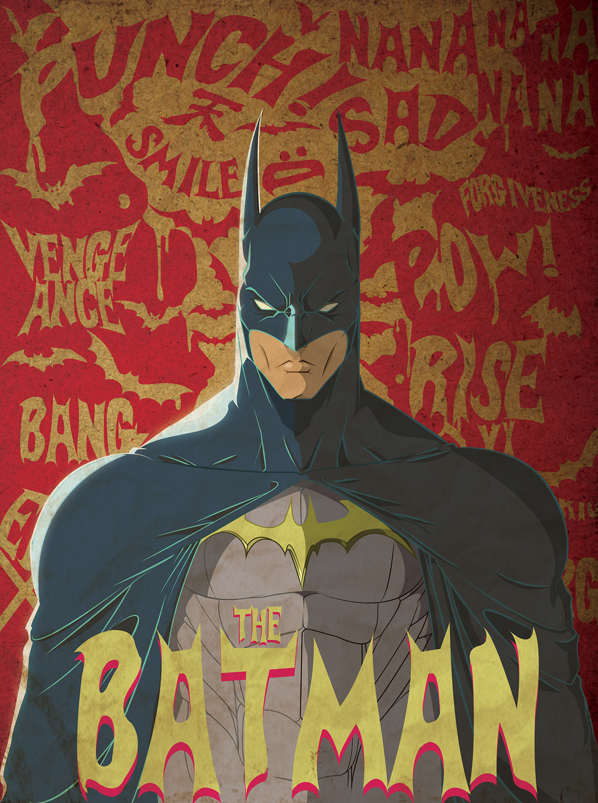 design vector color Osmarshotgun sketch batman dc dark dark knight black night The Batman poster