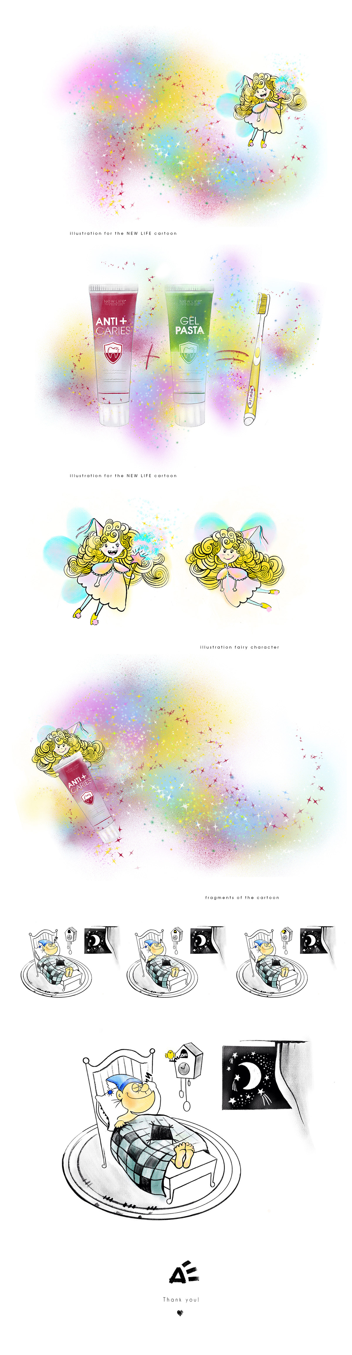 artwork cartoon Character design  children Drawing  fairy iPad Procreate sketch toothpaste