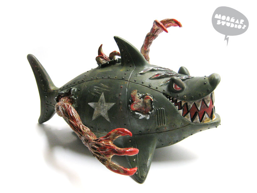 shark monster steel robot sub marine toy design designertoys art art toys Sculpt Urban urban art Urban toys craft