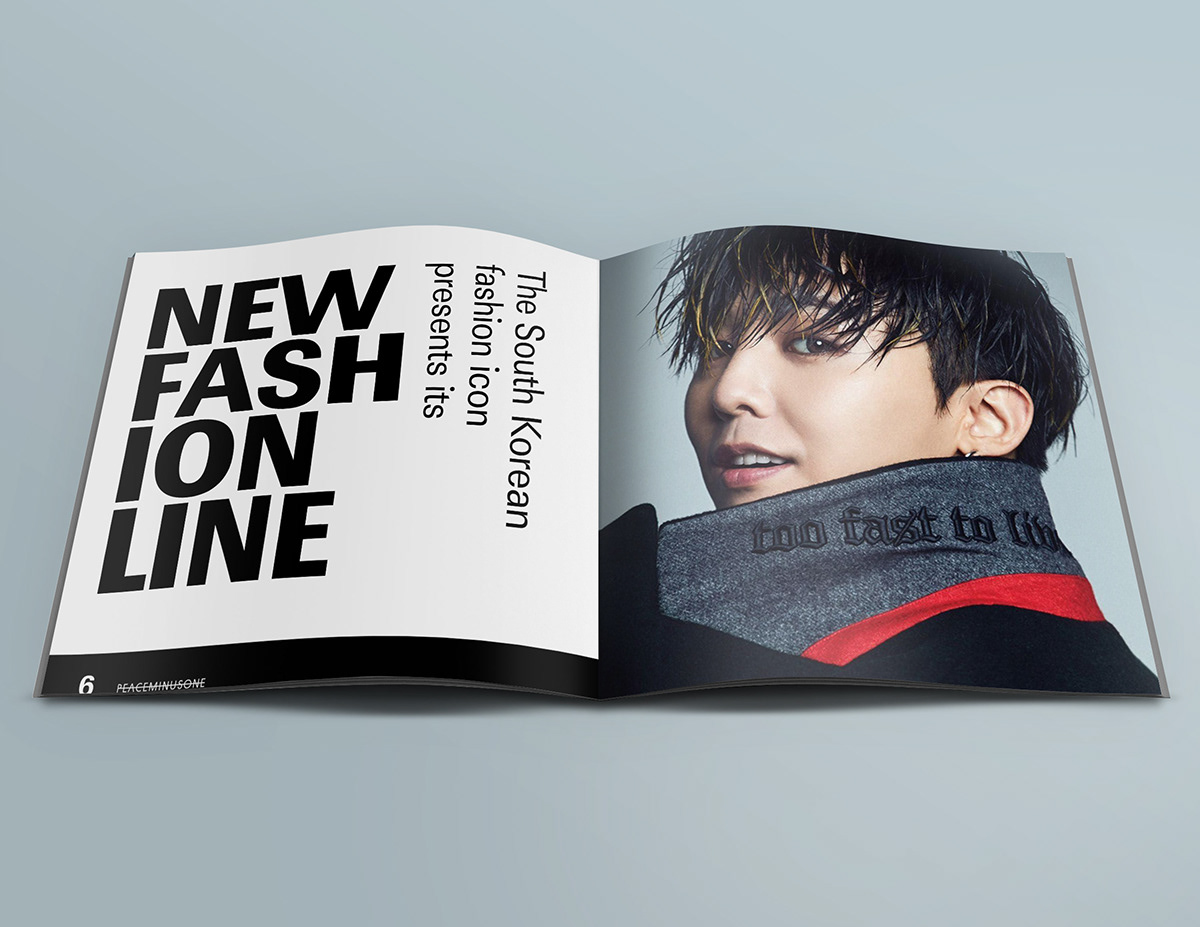 gdragon peaceminusone brochure Catalogue design Fashion  Korea kpop music seoul