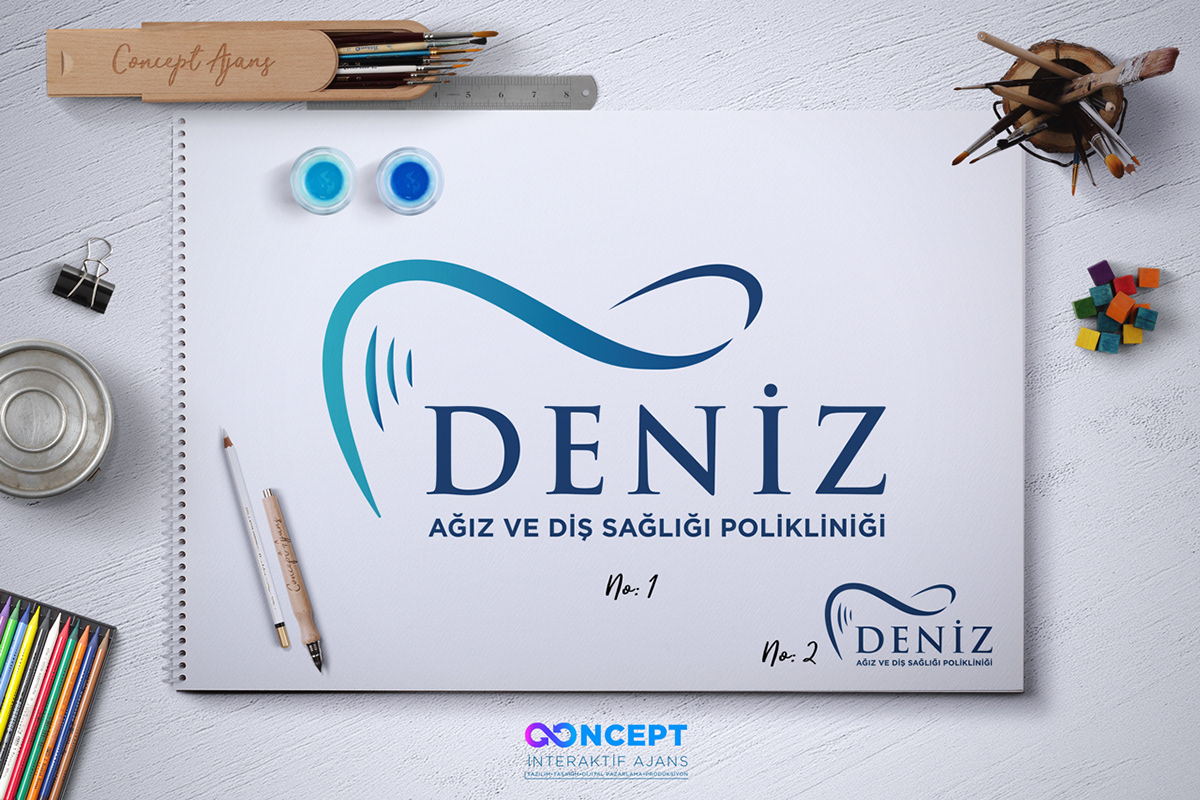 Deniz Ağız Bakım ve Diş Sağlığı Merkezi - Dent- dentist logo brand design