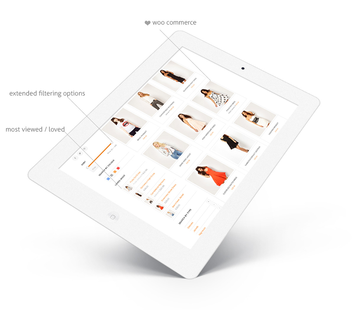 Shopping Retail design mobile iPad Ecommerce Woo girls Responsive shop casual brand Clothing Web site