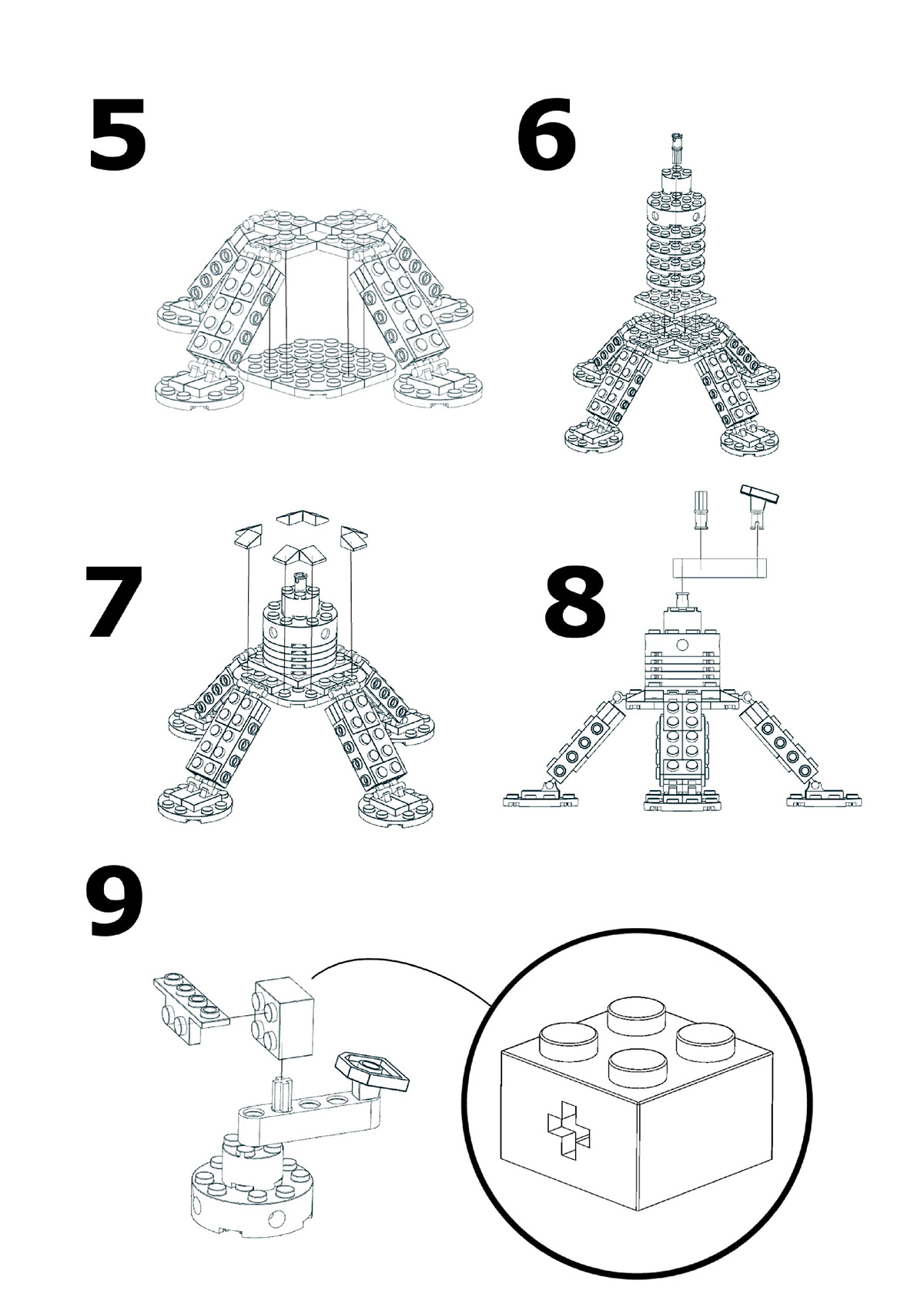 LEGO turret toy building blocks parametric design cad Renders kids playset ikea manual