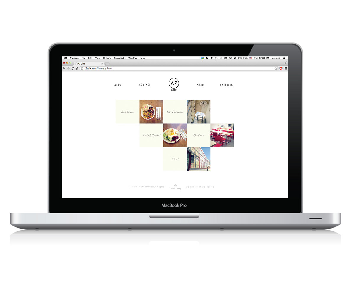 A2 CAFE Website Design restaurant design