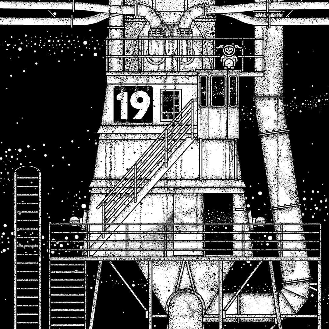 Rotterdam Demons antwerpen black and white monochrome illustration art dreaming demons elevator 19 Leffe Goldstein stadsgraanzuiger