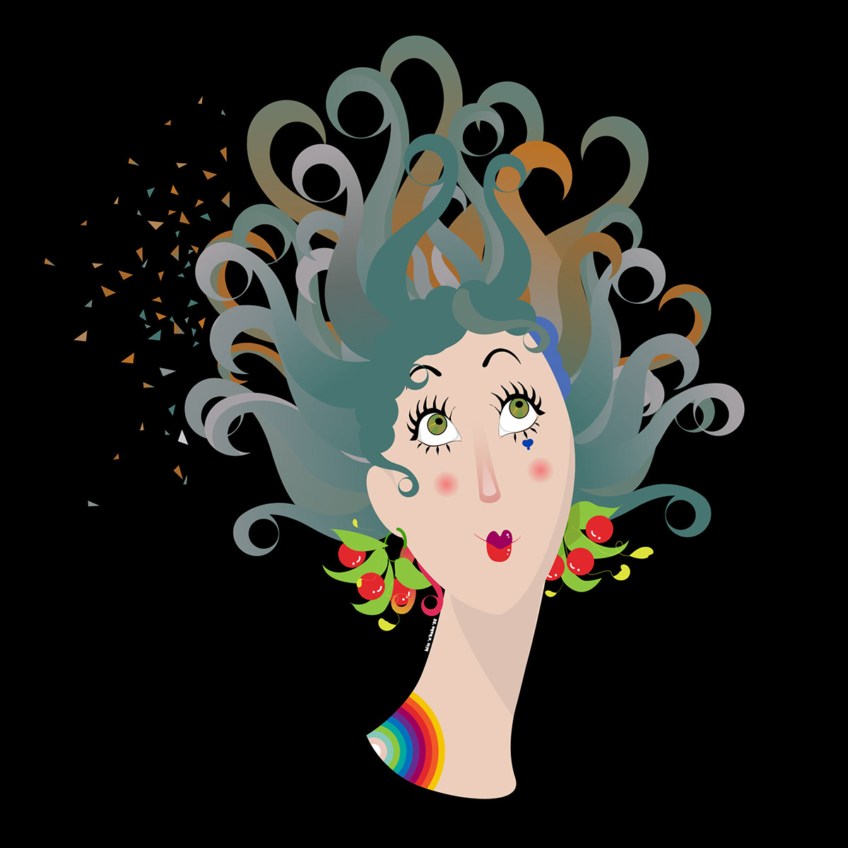 colours Diversity female hair inclusion pride rainbow vector graphics