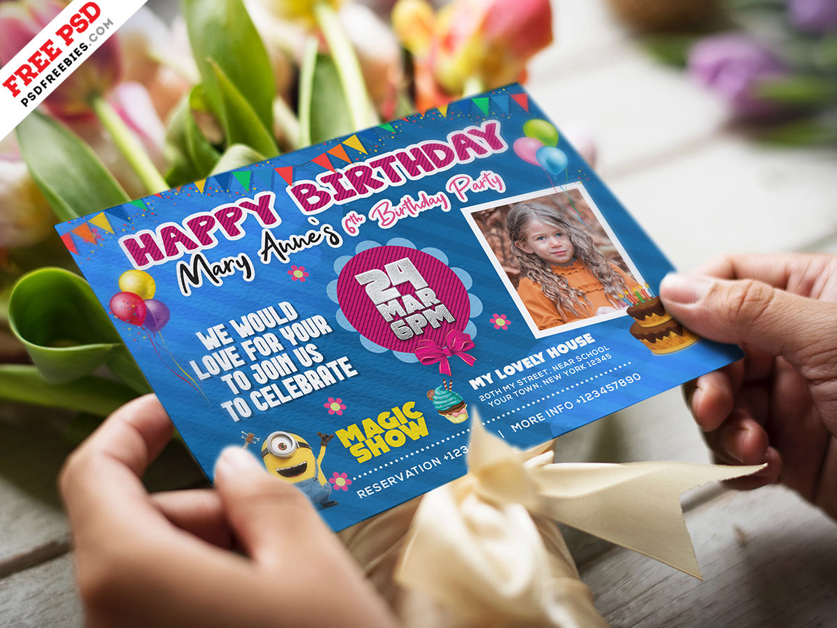 birthday card birthday invitation card design free design free psd Free Template freebie Invitation Card photoshop psd