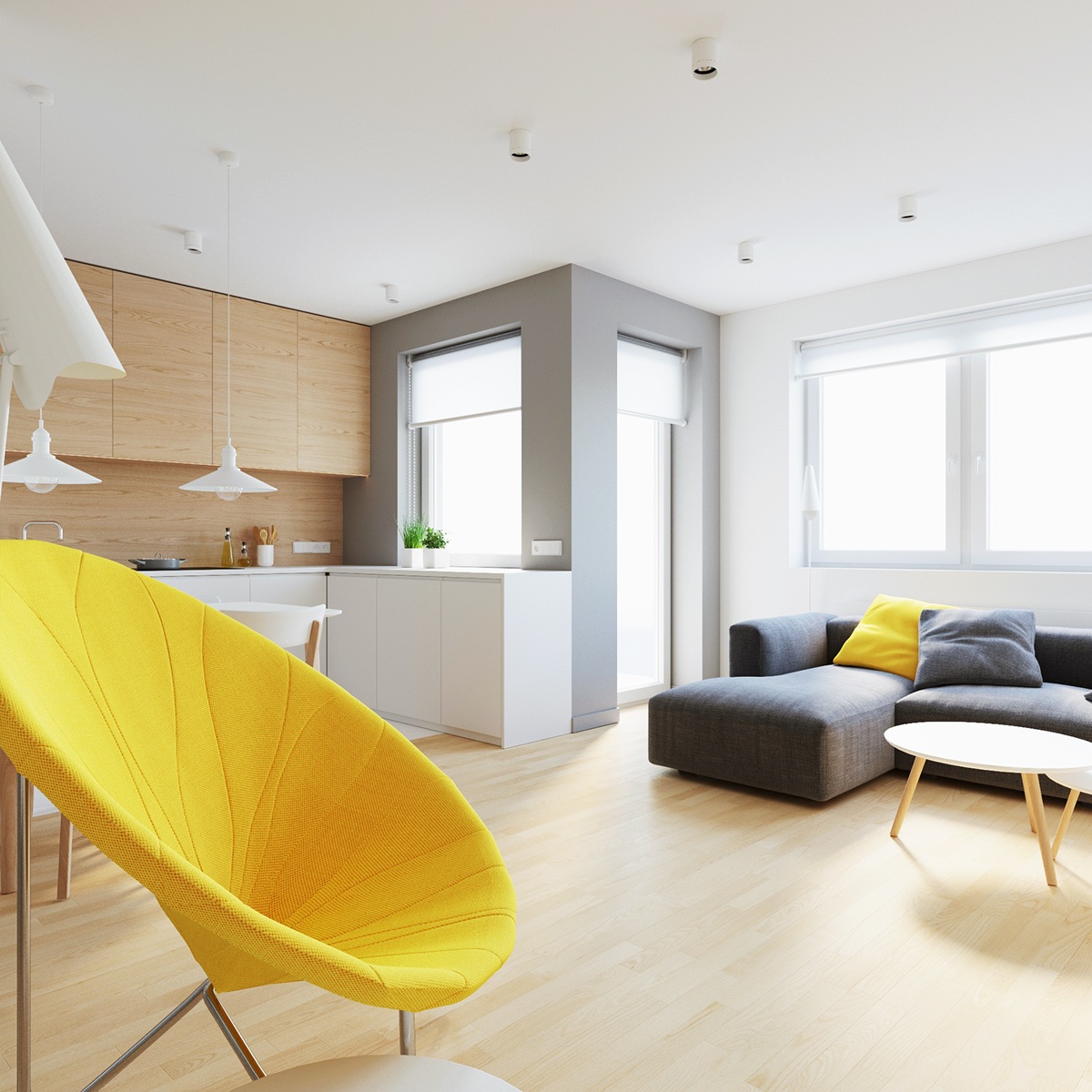 wnętrze mieszkanie prostota minimalizm drewno