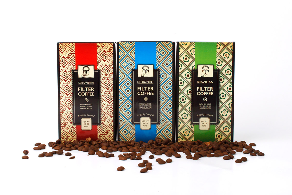 Coffee filter Brazilian ethiopian Colombian kurukahveci design