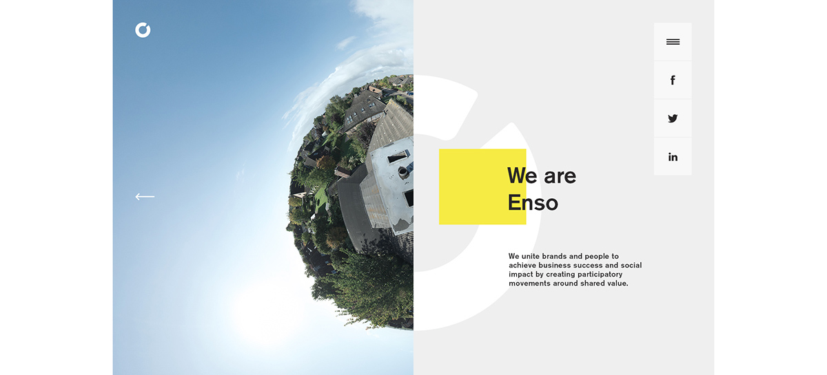 Mural video 360hero enso agency Web yellow blue editorial