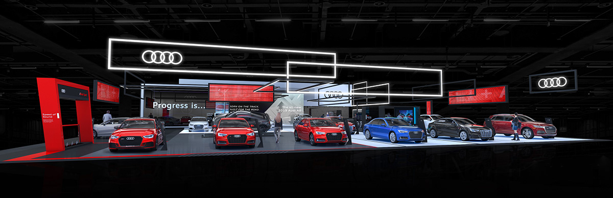 Audi Auto automotive   autoshow design exhibit la press Show Stand