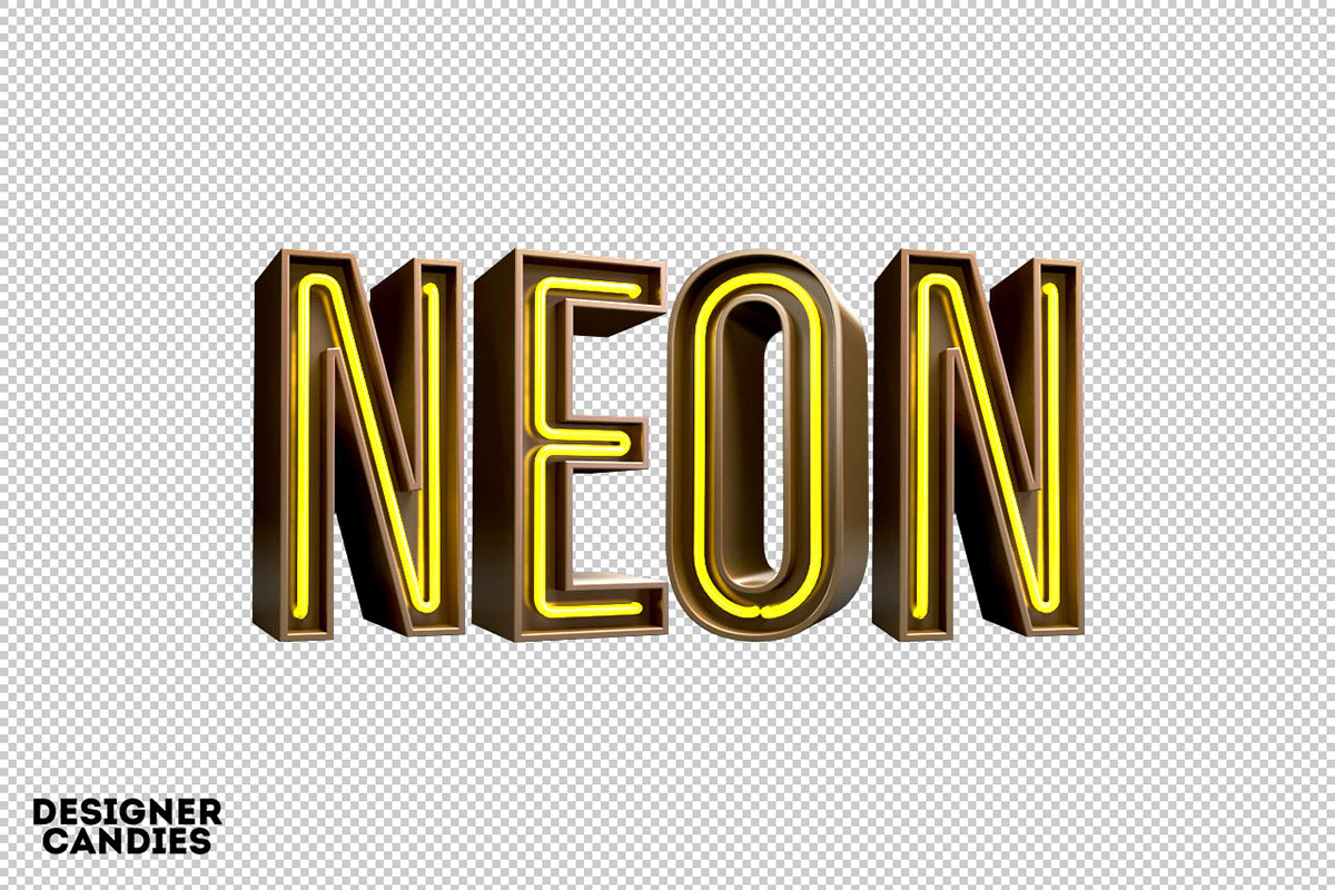 designercandies Candies free freebies 3D Render Renders neon lettering letters